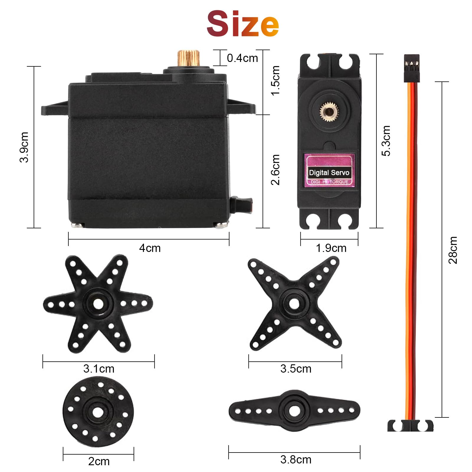 APKLVSR 2-Pack Digital Metal Gear Servo 13KG High Torque High Speed Servo Motor for RC Airplane Helicopter, 180° RC Servo for Robot Arm, RC Car Boat - Perfect for DIY Robotics, RC Hobbies & STEM Projects
