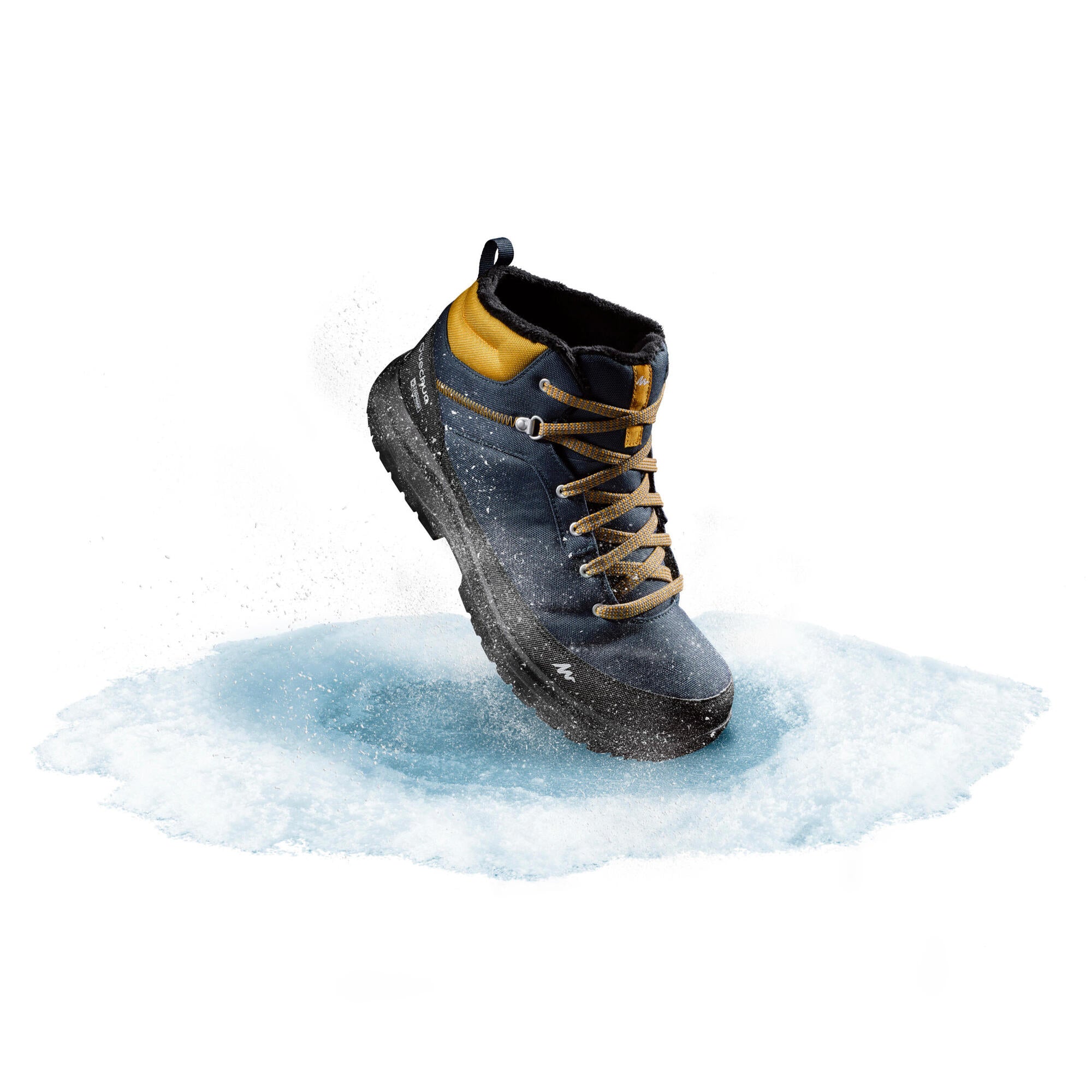 Quechua SH100 Mid Height Waterproof Hiking Boots for Men - Warm Winter Trekking Shoes for Outdoor Adventures & Mountain Climbing