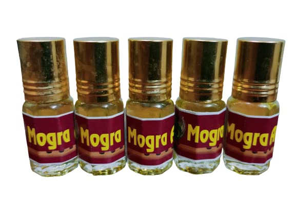 Kah Attar Mogra Attar Long Lasting Fragrance Oil - 5 Bottles of 3ml (Combo Set for Men & Women) | Premium Original Scent for Daily Wear, Special Occasions & Gift Giving