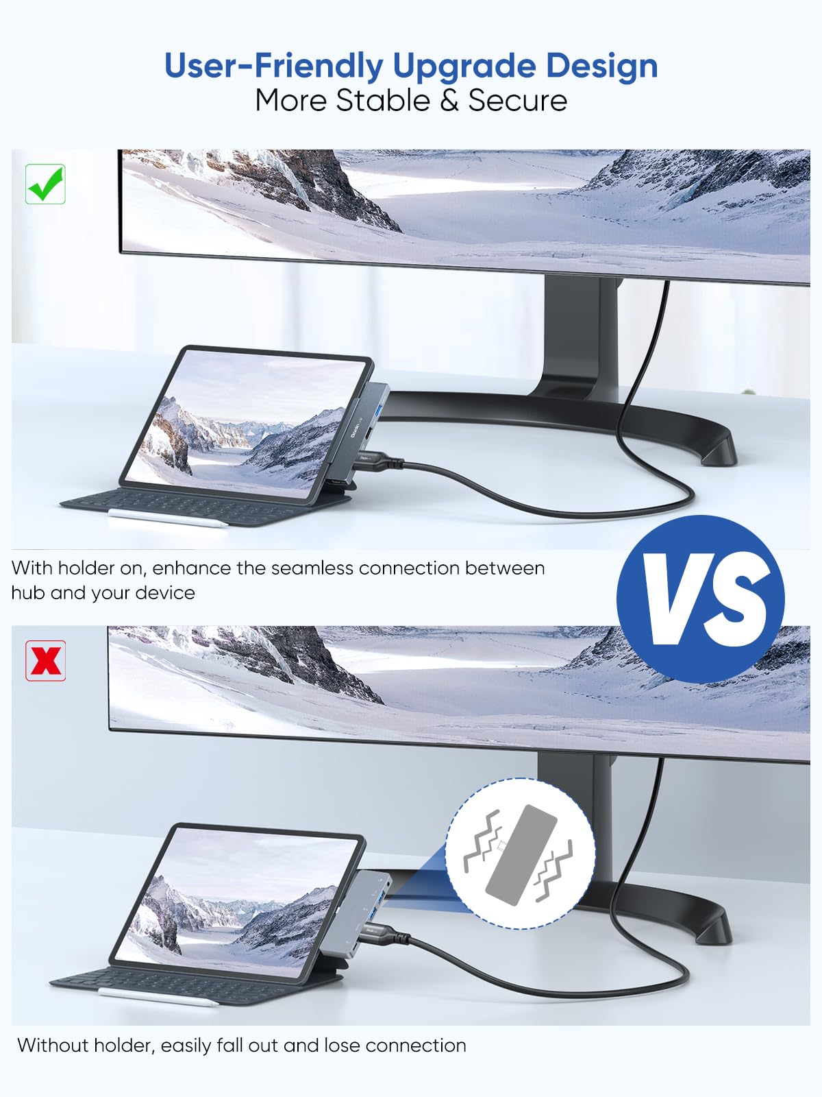 Dockteck 5-in-1 USB C Hub for iPad Pro - Magnetic Multiport Adapter with 100W PD Charging, 4K 60Hz HDMI, USB 3.0 Ports & Audio Jack | Compatible with iPad Pro 12.9 (2021/2020/2018), iPad Air & iPad Mini 6 | Perfect for Home Office, Travel & Multimedia Entertainment