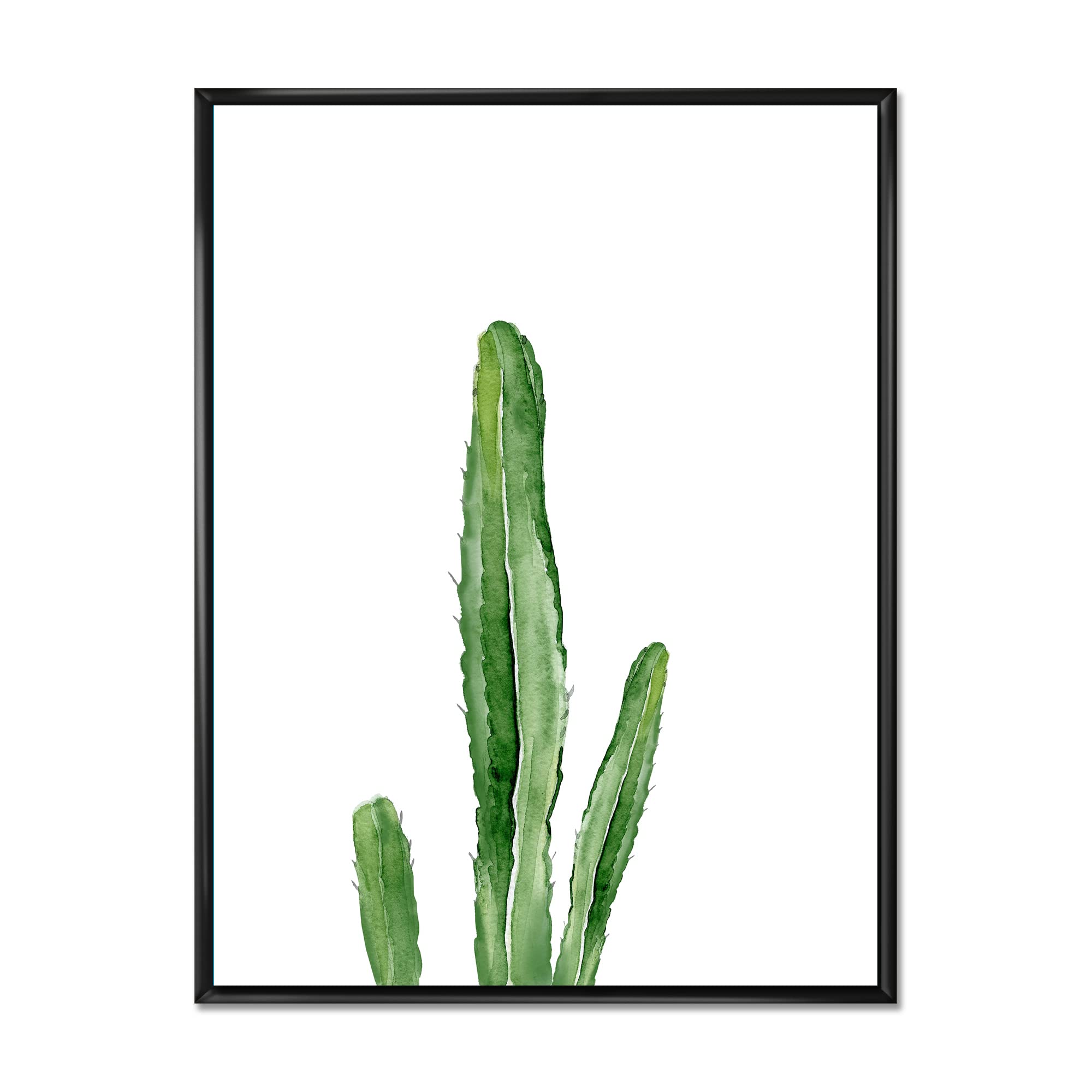 Green Cactus Southwestern Botanical Wall Art - Tropical Desert Plant Canvas Print for Living Room, Bedroom & Office Decor