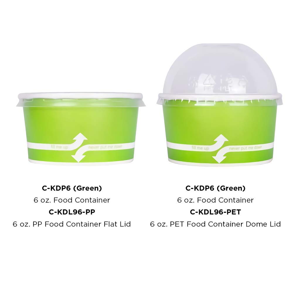 6oz (1000 Count) Green Paper Ice Cream Cups - Disposable Hot & Cold Food Containers for Ice Cream, Gelato, Yogurt, Snacks - Perfect for Parties, Dessert Shops, and Catering Events