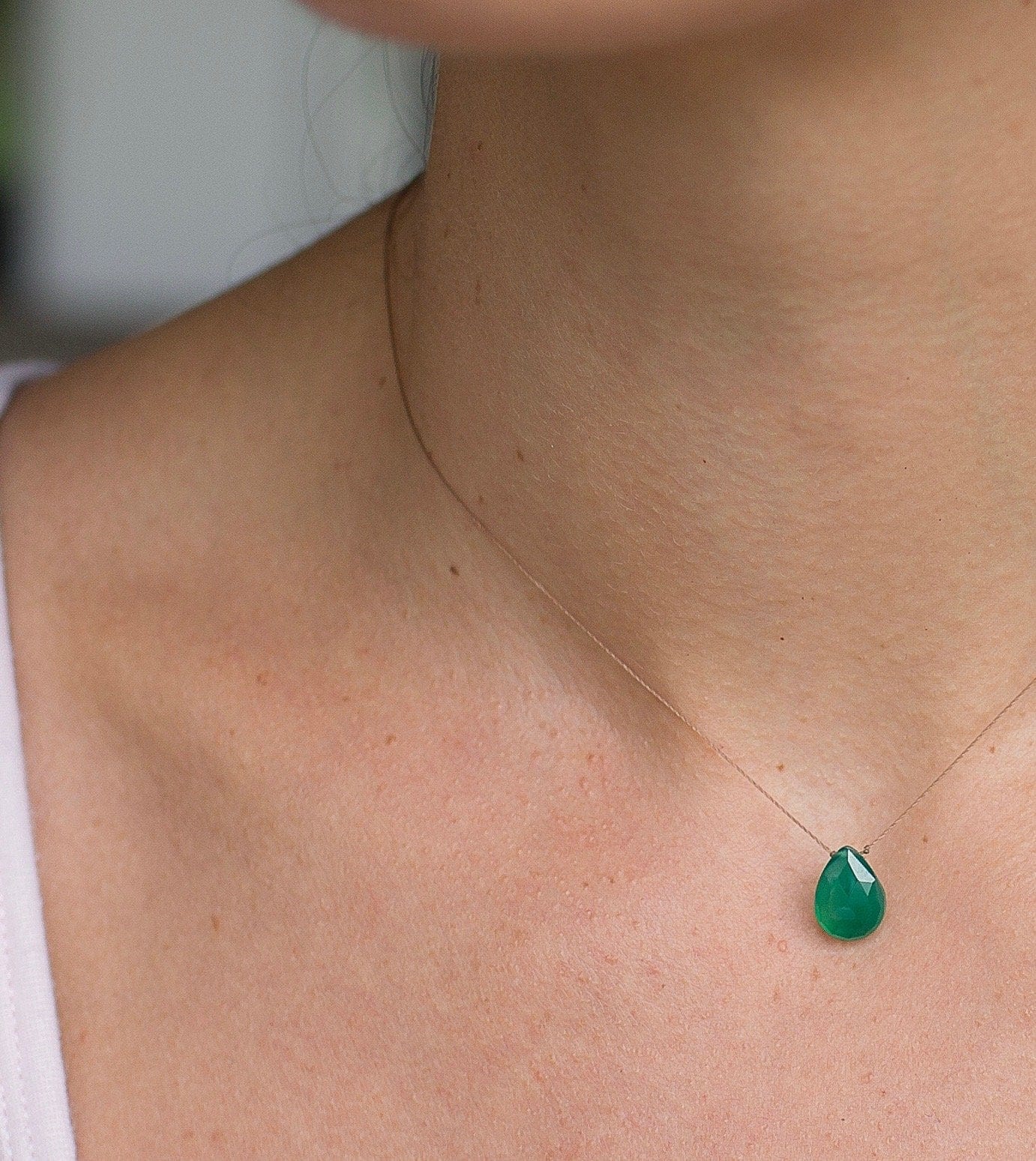 Green Onyx Luxe Memorial Necklace for Women - Elegant Sympathy Jewelry for Grieving & Remembrance - Perfect for Funerals, Memorials & Keepsakes