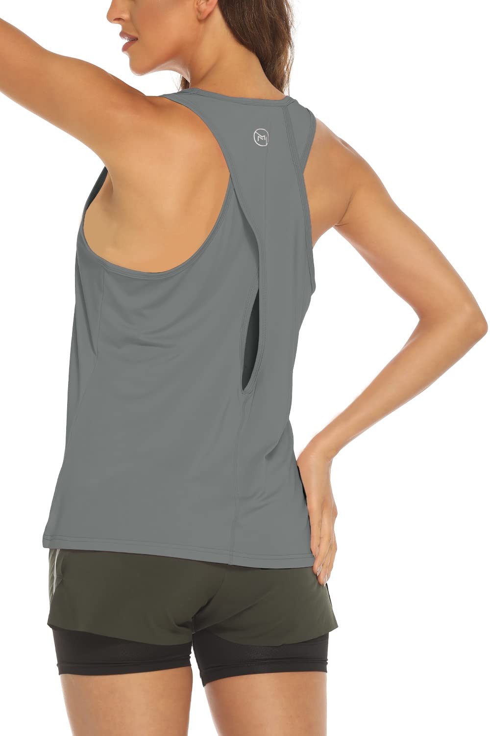 MOVEUP Women's Cross Back Racerback Workout Tank Top - Sleeveless Yoga Gym Fitness Shirt for Running, Training & Active Lifestyle