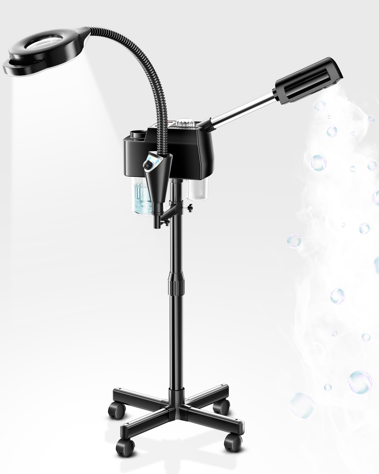 Professional Facial Steamer with 5X Magnifying Lamp & Wheels - Adjustable Timer for Deep Pore Cleaning | Esthetician-Grade Spa Equipment for Facial Treatments & Home Skincare (45 Inch) - Perfect for Salons, Spas & At-Home Beauty Routines
