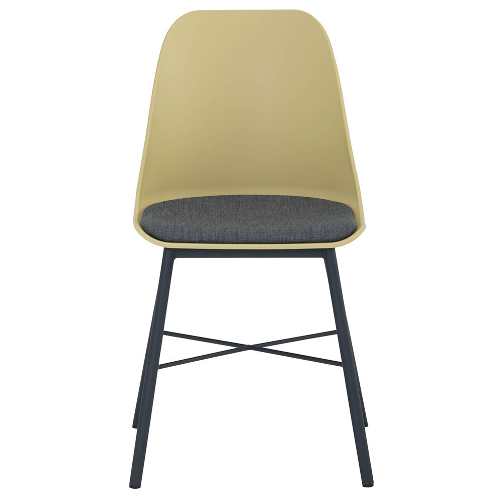 LAXMI Modern Dining Chair - Dusty Yellow & Black Upholstered Seat - Comfortable & Stylish for Kitchen, Dining Room, or Breakfast Nook