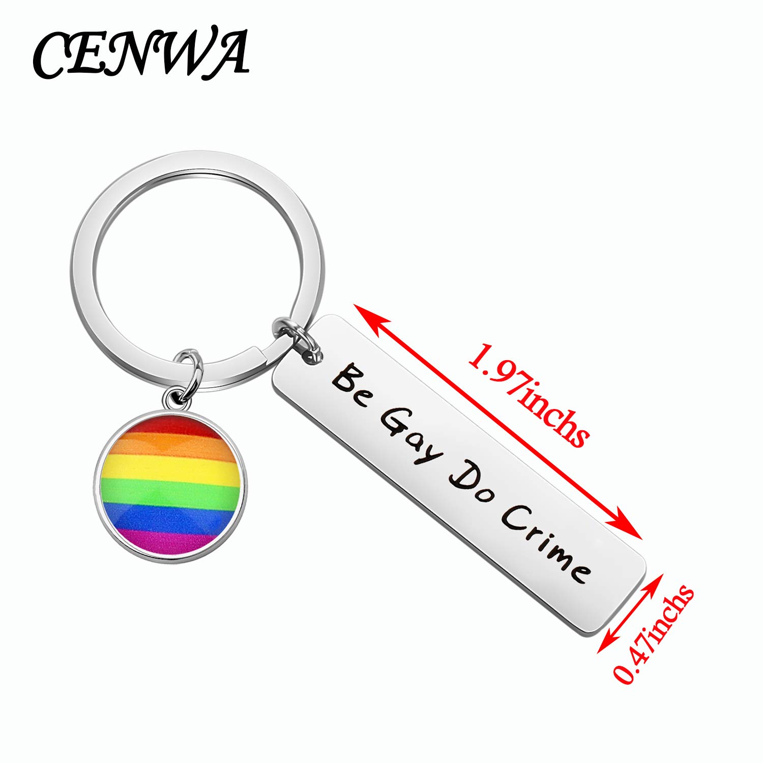 LGBTQ Pride Rainbow Flag Keychain - Gay Pride Jewelry Gift for LGBTQ Community - Perfect for Pride Parades, Everyday Carry & LGBTQ Support