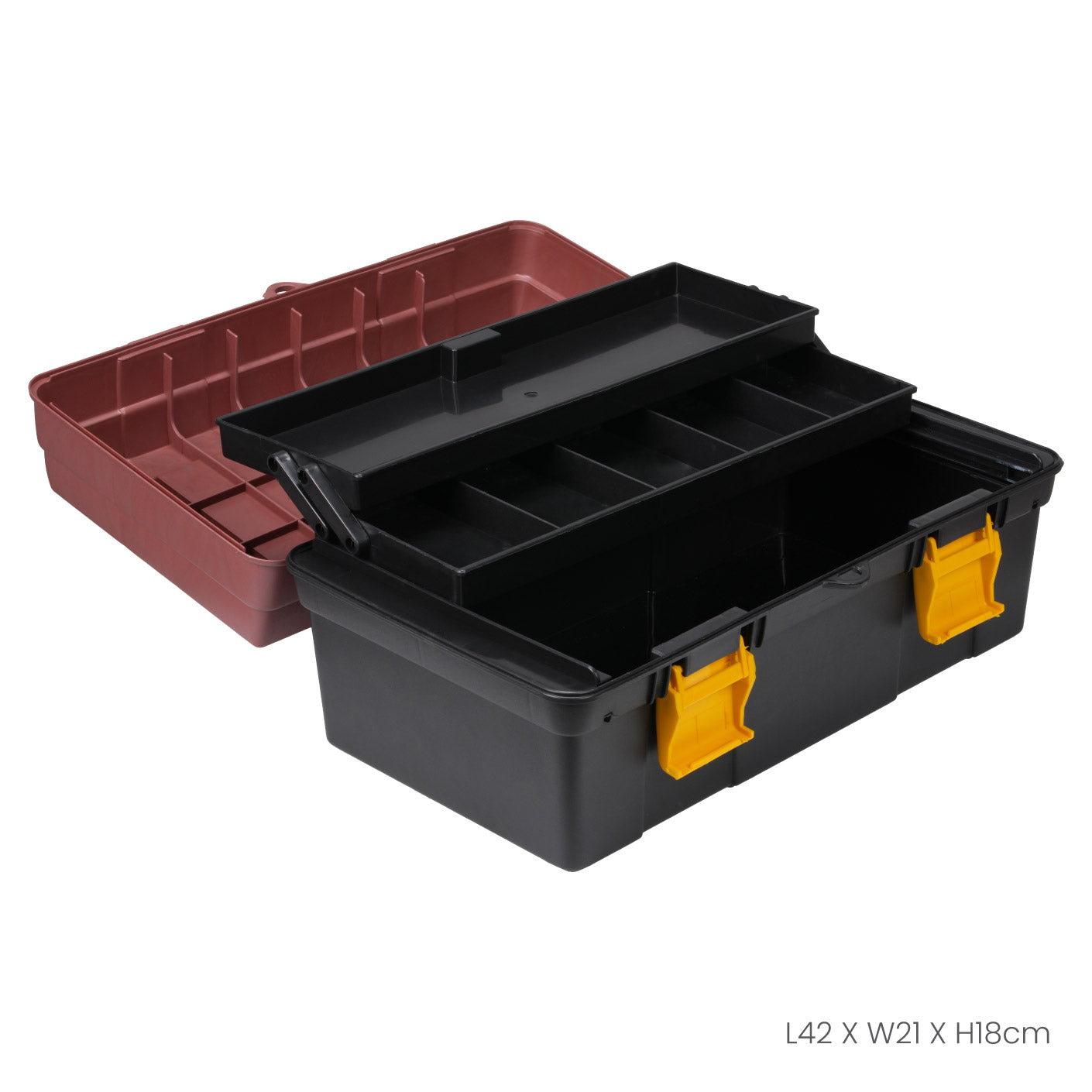 ZIPPY TOOL BOX WITH 2 LEVEL TRAY (7706) - Heavy Duty Storage Organizer for Tools, Hardware & DIY Supplies - Perfect for Garage, Workshop & Job Site Organization