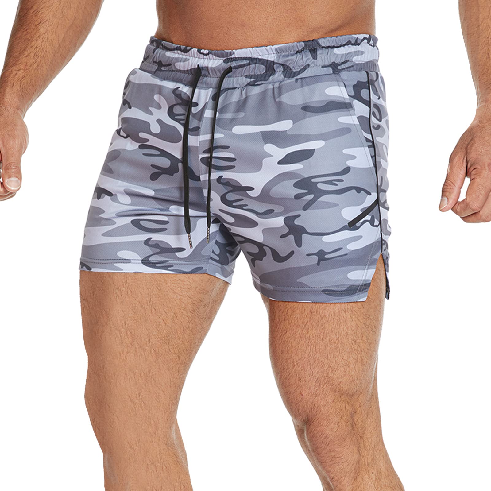 CEHT Men's Workout Running Shorts - Lightweight Athletic Gym Shorts with Zipper Pockets - Perfect for Jogging, Training & Casual Wear