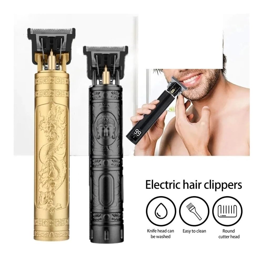 2024 Professional Cordless Hair Clipper Trimmer for Men - USB Rechargeable Barber Trimming Machine with Precision Blades (GoldDragonB) - Perfect for Home Haircuts, Beard Grooming & Salon Styling