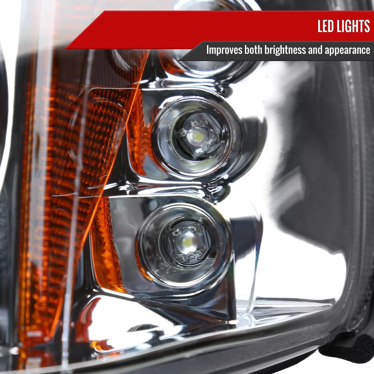 94-97 Honda Accord 2/4 Door Clear LED Halo Projector Headlights - Pair of High Performance Headlamps for Night Driving & Enhanced Visibility