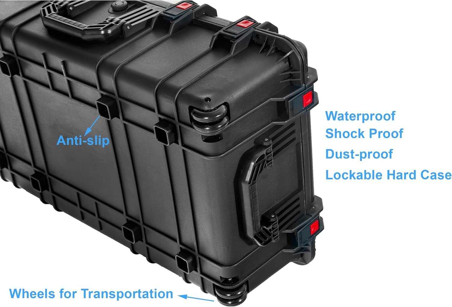 Waterproof Hard Case 35x20.5x12 Inch - IP67 Crushproof Rolling Equipment Case with Foam & Wheels for Camera, Tools, Electronics, Instruments | Travel, Storage & Transport Protection for Professional Gear