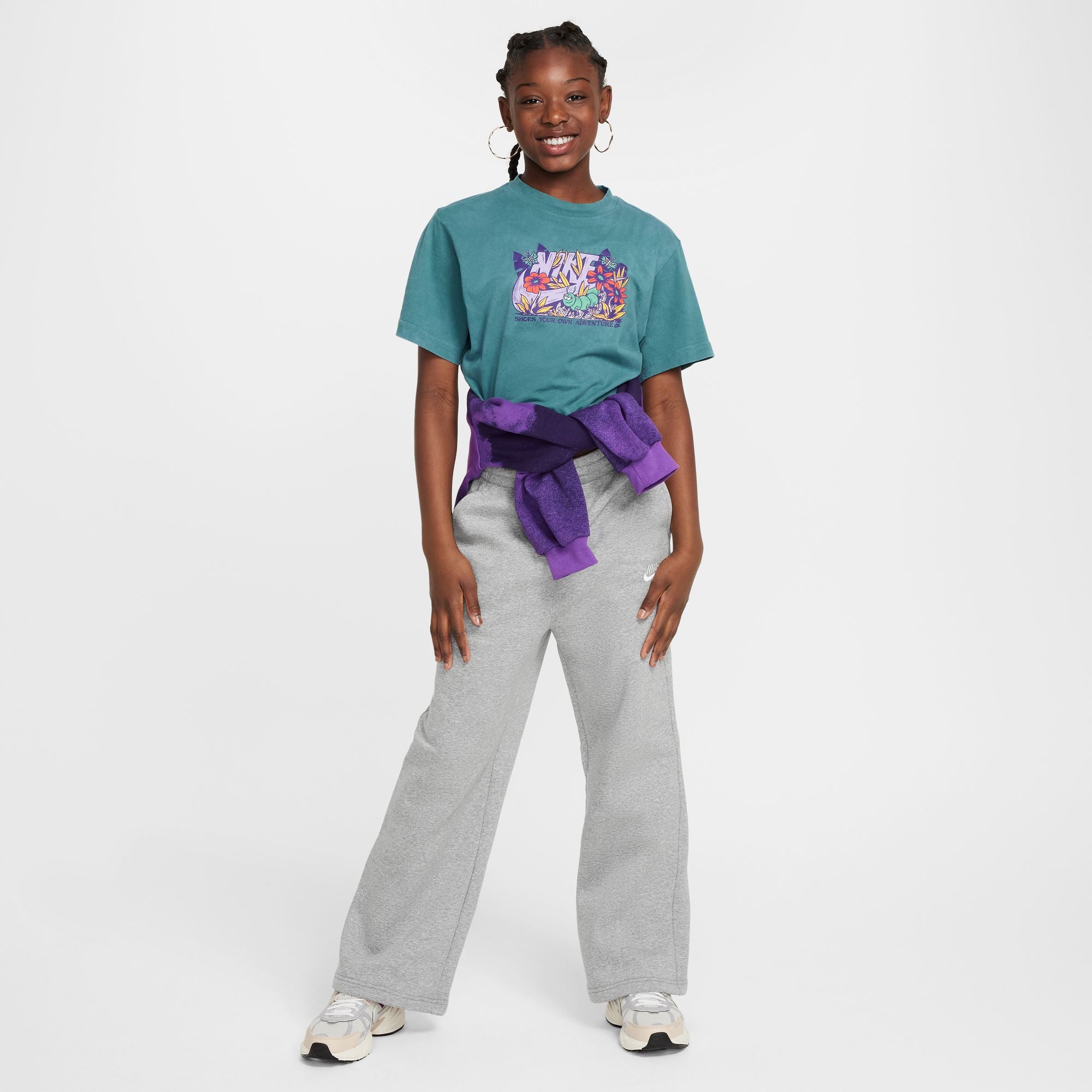 Nike Youth Club Fleece Wide Leg Pants for Girls - Soft & Comfortable Joggers for School, Sports & Casual Wear