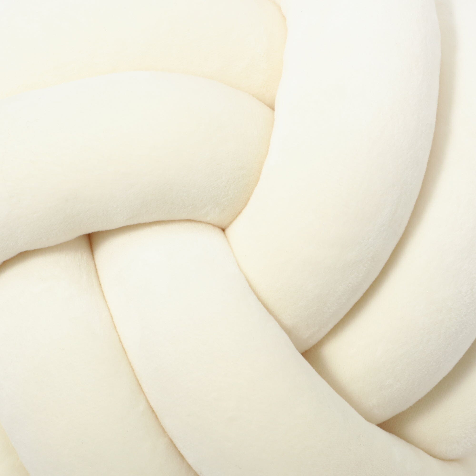 Ivory Braided Cushion Ball - Decorative Throw Pillow for Sofa, Bed, Living Room & Home Decor