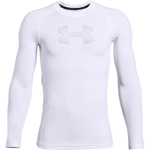 Boys' HeatGear Armor Long Sleeve Shirt - Moisture Wicking, UPF Protection & Breathable Athletic Top for Sports & Outdoor Activities
