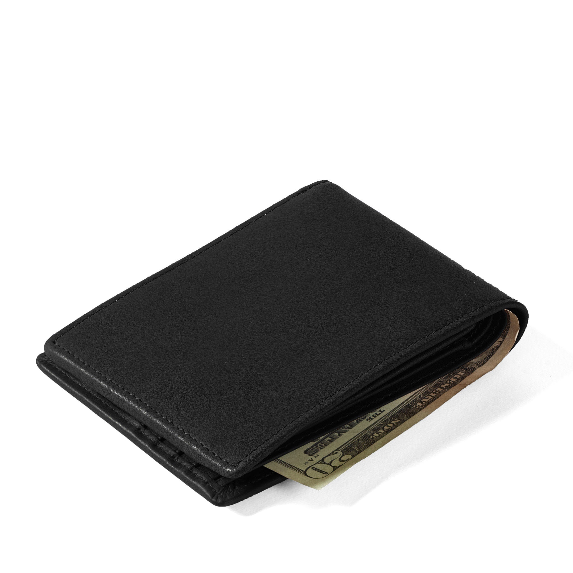 Premium Bifold Leather Wallet with Flap - Black Oil Finish - Slim RFID Blocking Wallet for Men - Perfect for Everyday Carry, Travel & Business