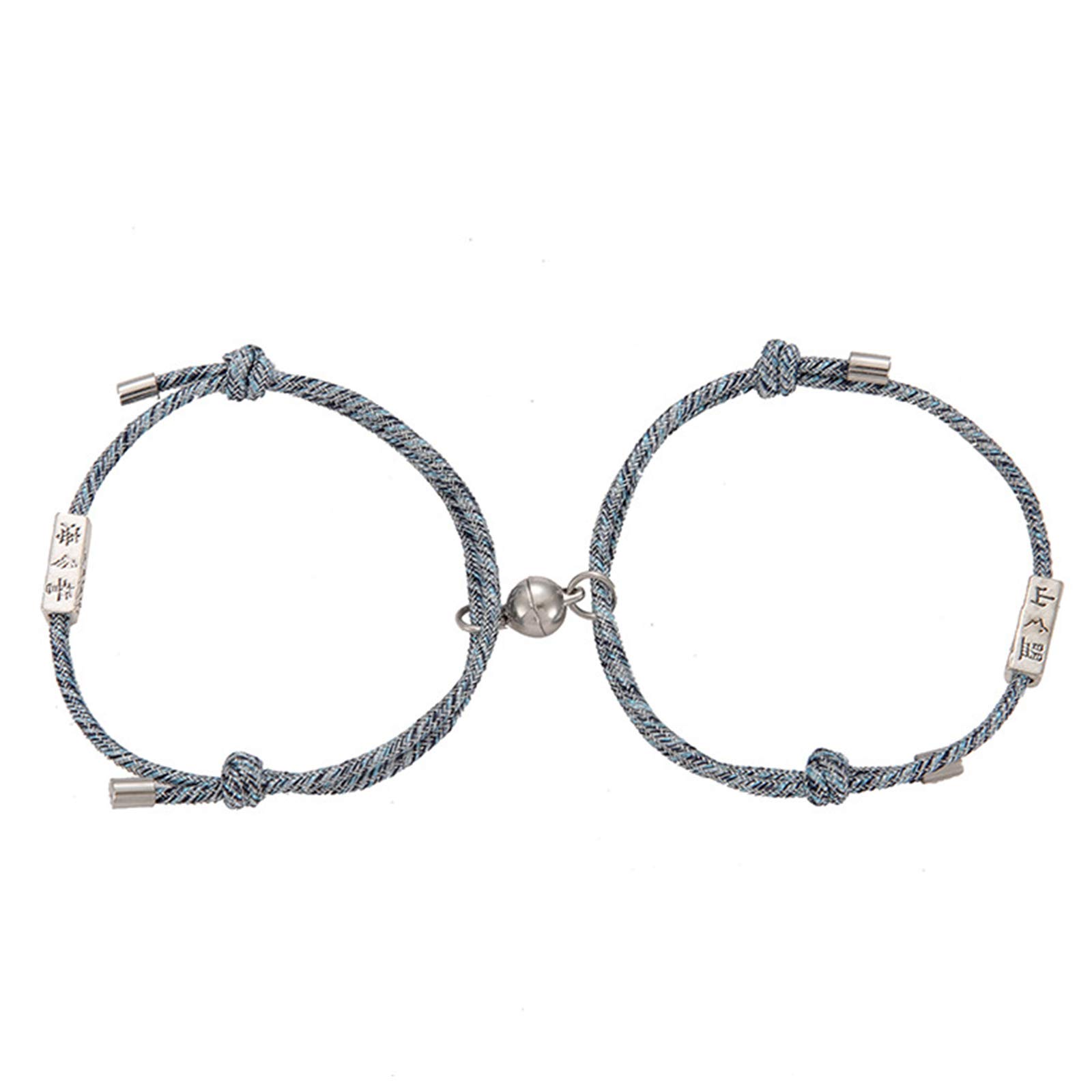 2PCS Matching Heart Bracelets for Couples - Long Distance Relationship Bracelets for Women & Men - Best Friend Gifts - Couple Jewelry Set - Perfect for Anniversaries, Valentine's Day & Romantic Dates