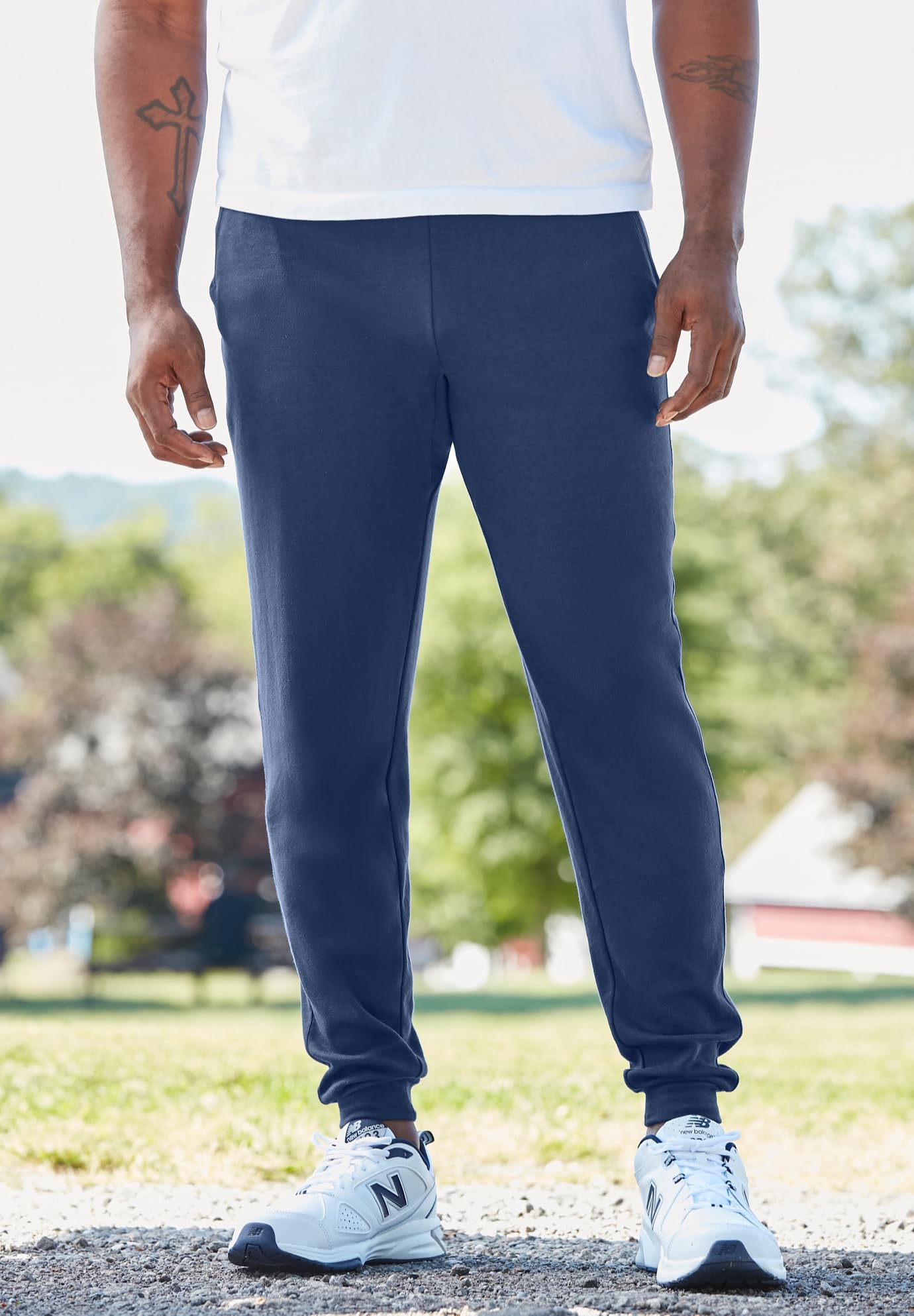 **KingSize Men's Big & Tall Jersey Jogger Pants - Comfortable & Stretchy Lounge Pants for Casual Wear, Workout, and Relaxation at Home**