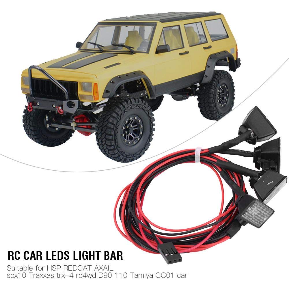 **2-in-1 RC Car LED Light Kit - Red & White Roof Lights for Axial SCX10, TRAXXAS TRX-4 Crawler - Off-Road Night Driving & Trail Adventure Accessories**