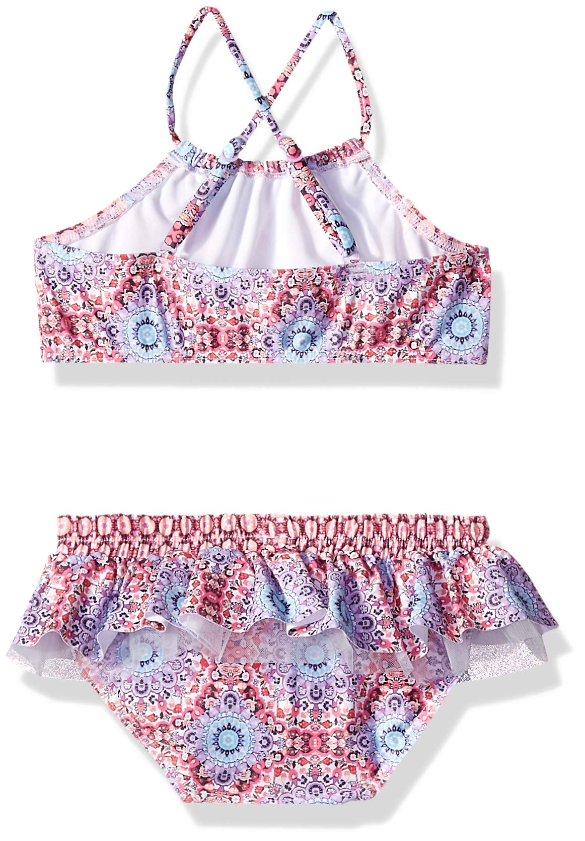 Seafolly Girls' High Neck Tankini Swimsuit with Criss Cross Back - UPF 50+ Sun Protection Swimwear for Kids, Perfect for Beach, Pool & Summer Vacation