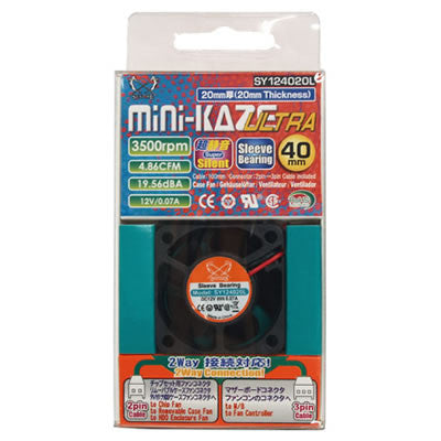 Scythe Mini Kaze Ultra 40mm x 40mm x 20mm Silent Mini Fan SY124020L - Perfect for PC Cooling, Gaming Rigs & Small Form Factor Builds