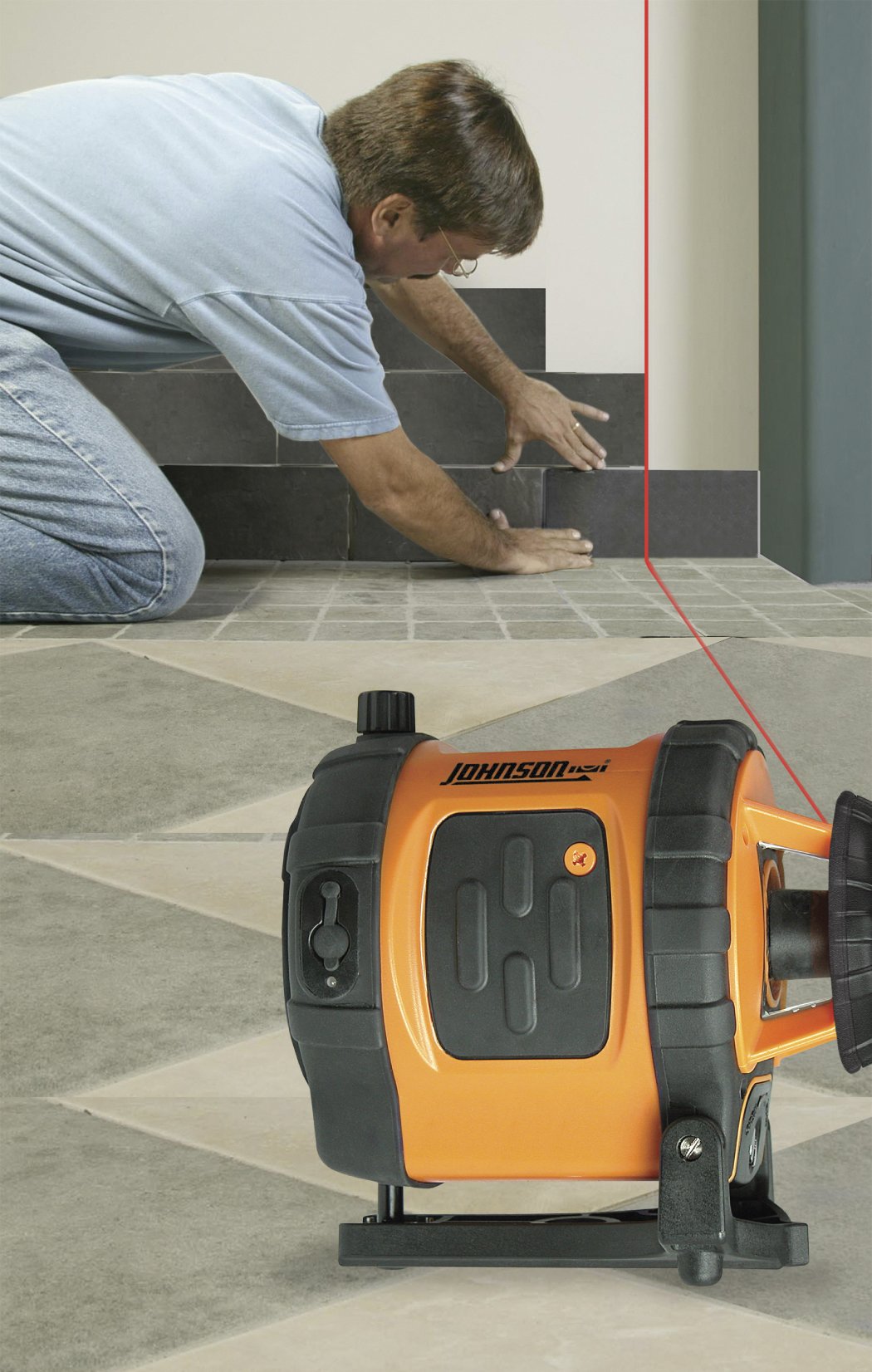 Johnson Level & Tool 40-6515 Self-Leveling Rotary Laser Level Kit - Red Beam, 1/4 Inch Accuracy, 360° Coverage - Perfect for Construction, Landscaping & DIY Home Projects