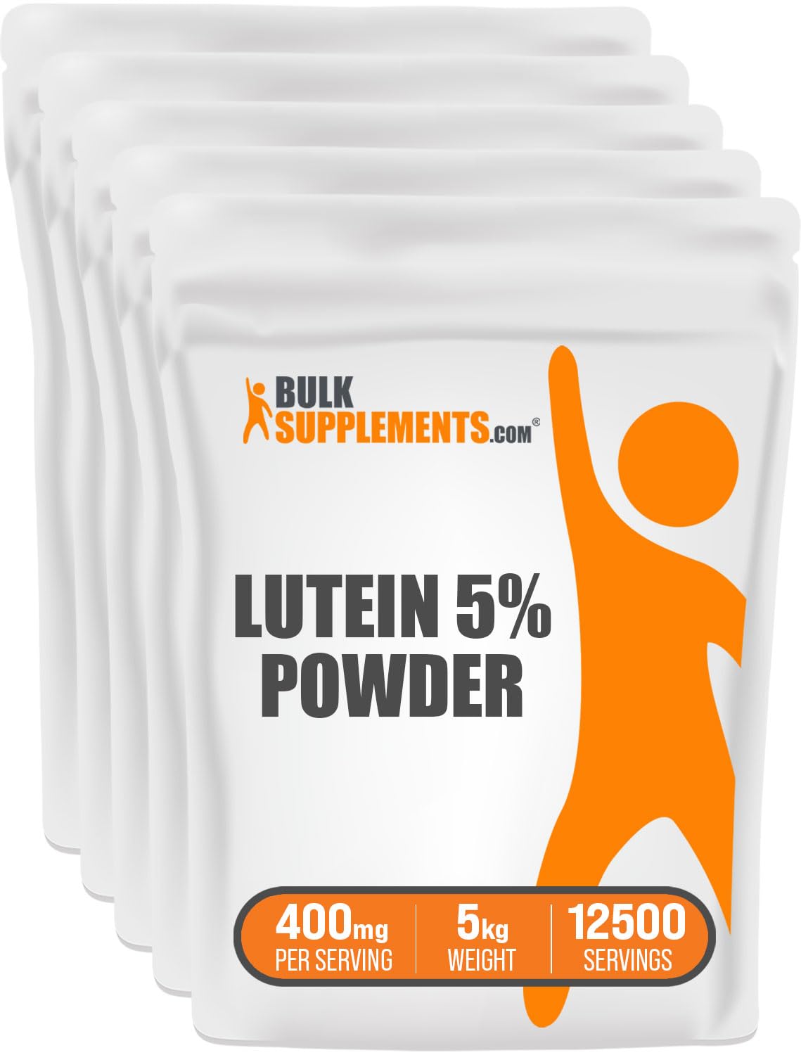 BulkSupplements Pure Lutein Powder 20mg - Marigold Flower Extract, Antioxidant Supplement for Eye Health - Gluten Free, 400mg per Serving, 5kg (11 lbs) Pack of 5 - Supports Vision & Skin Care, Perfect for Smoothies & Daily Wellness