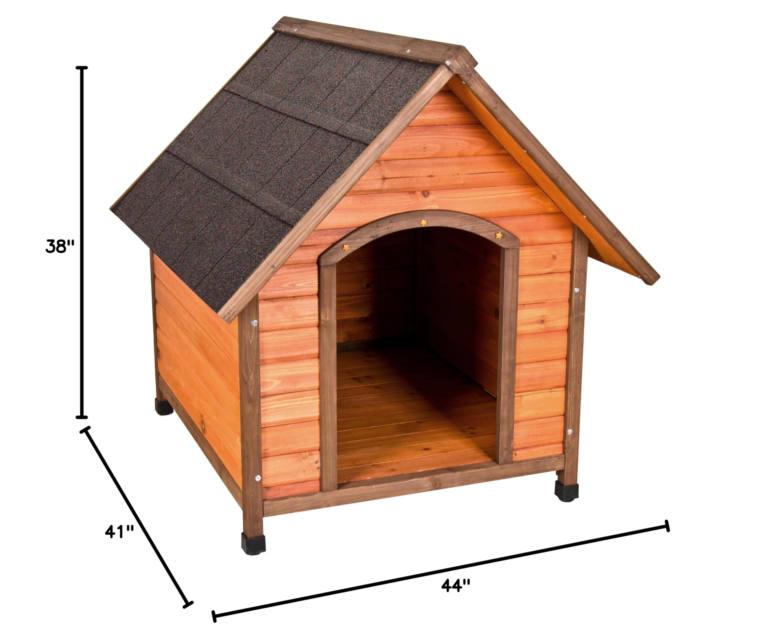 Premium Plus A-Frame Fir Wood Dog House - Extra Large Outdoor Pet Shelter for Large Dogs, Weather-Resistant & Durable - Perfect for Backyard, Patio, or Garden Use