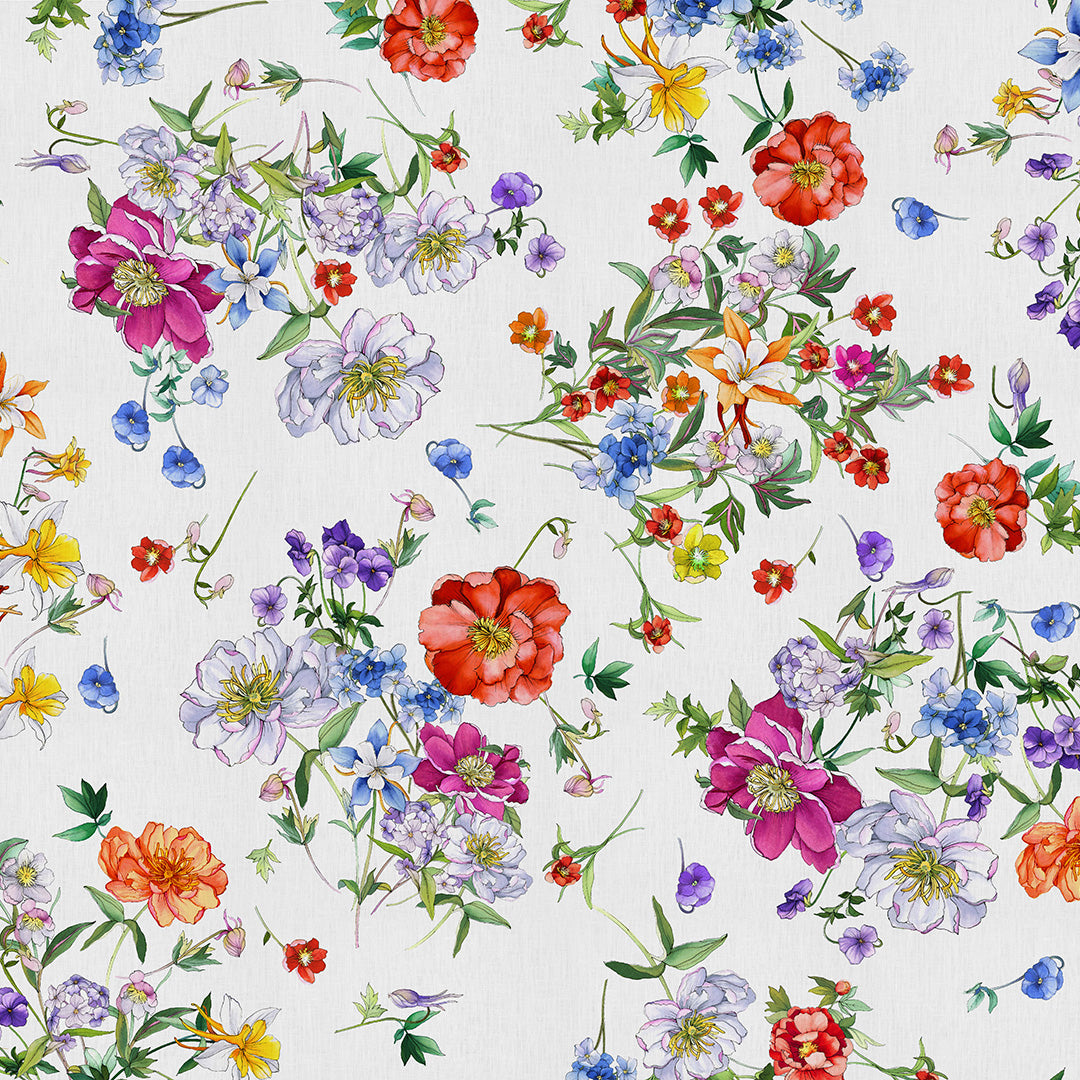 Molti Fiori Italian Tablecloth - Elegant Floral Design Cotton Table Cover for Dining Room, Kitchen, and Outdoor Patio - Perfect for Parties, Weddings, and Family Gatherings