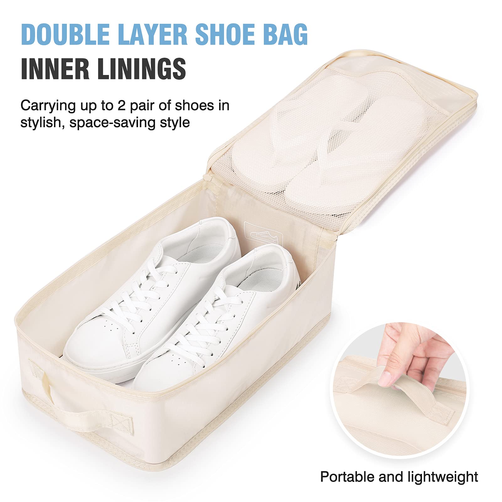 6-Piece Mossio Packing Cubes Set with Shoe Bag - Lightweight Travel Organizer for Suitcases & Luggage | Perfect for Business Trips, Vacations & Weekend Getaways
