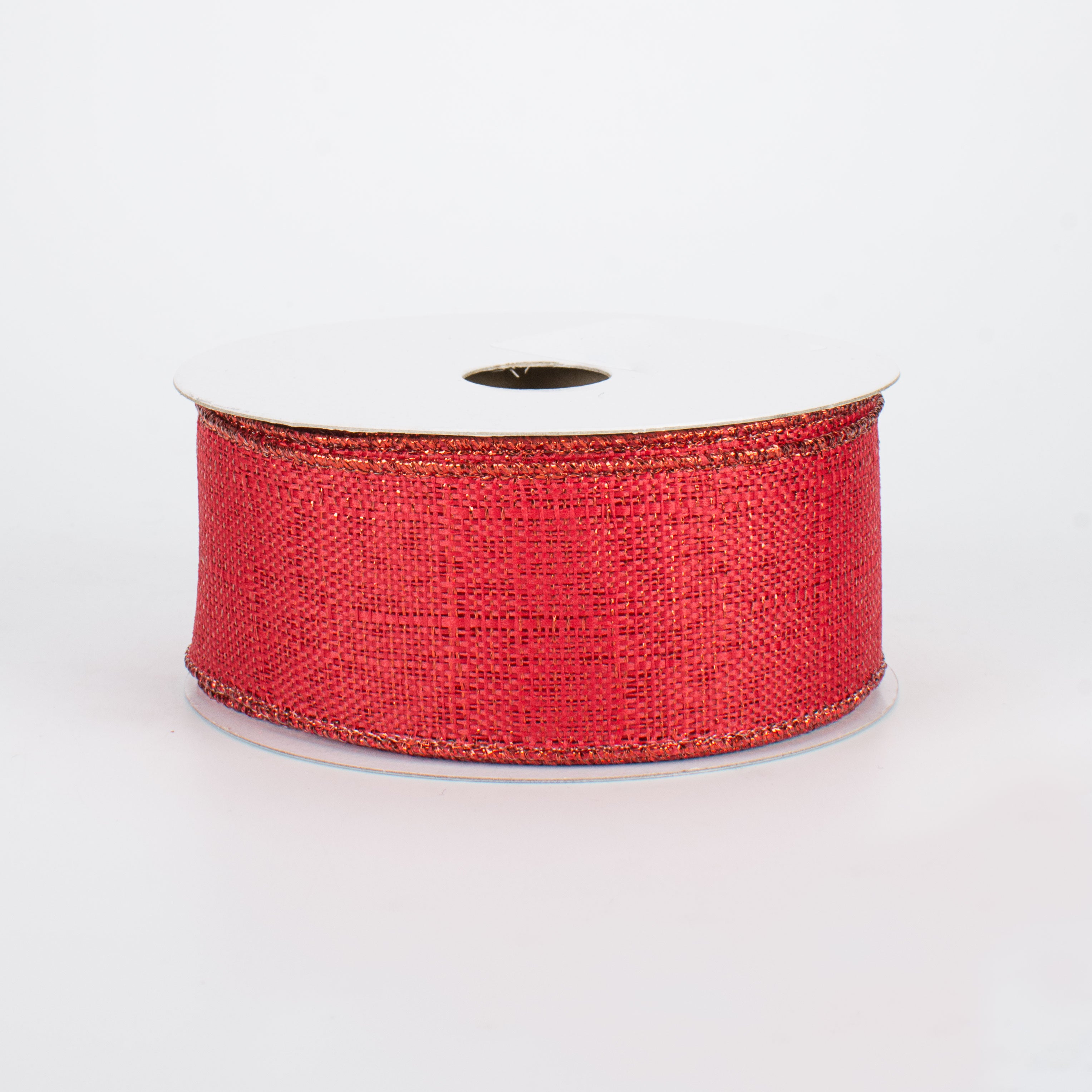 1.5 Inch Metallic Royal Canvas Ribbon - Red (10 Yards) for Gift Wrapping, Wedding Decorations, DIY Crafts and Party Supplies