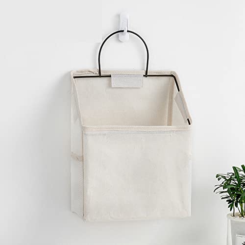 VALINK Wall Hanging Organizer Bag - Decorative Storage Basket with Side Mesh Pockets for Bedroom, Bathroom & Closet Organization - Space Saving Home Storage Solution for Towels, Toys & Accessories