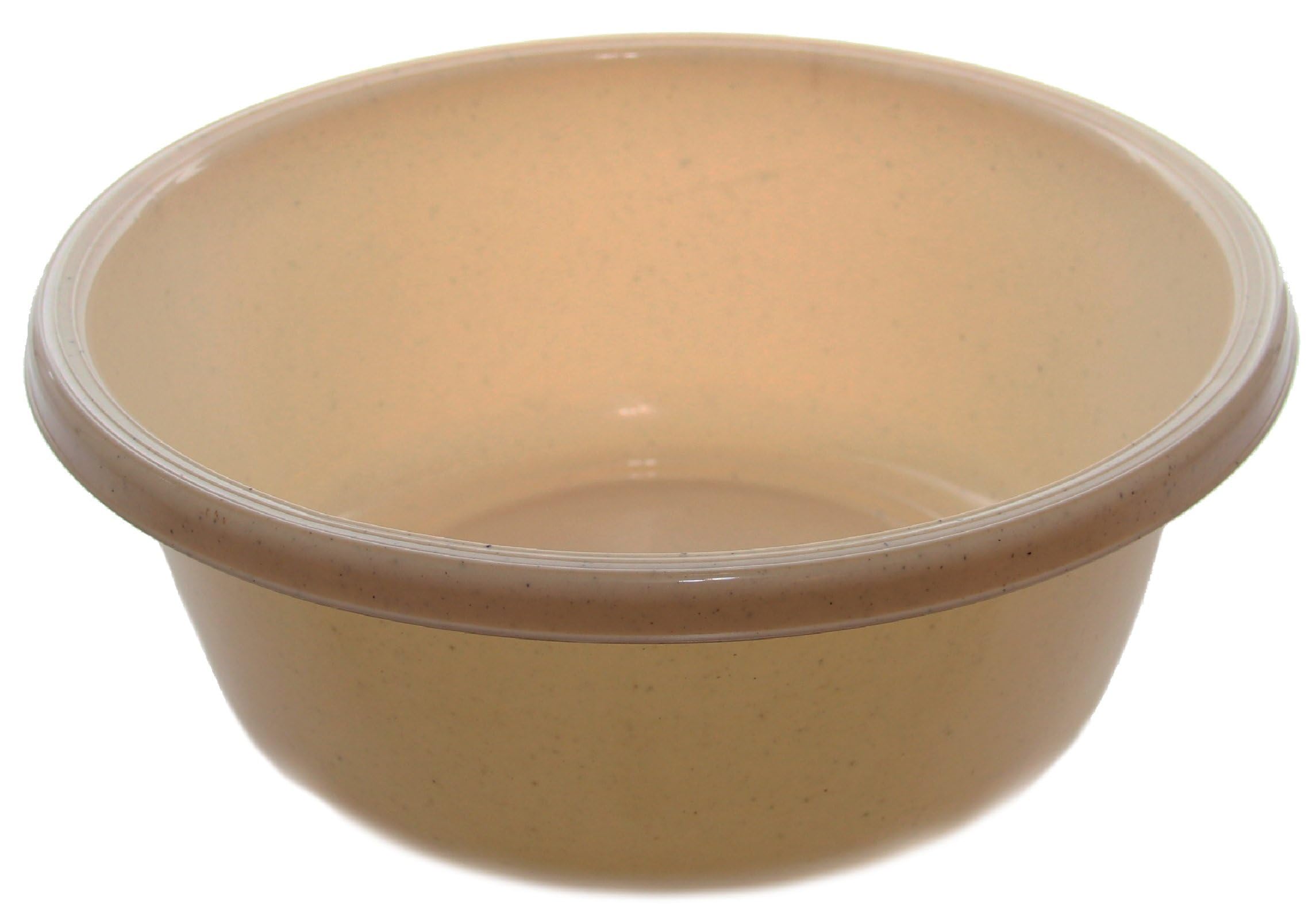YBM Home 1148 Round Plastic Wash Basin - 7 Quarts (11.25 Inches) Beige with Dots - Perfect for Laundry, Bathroom, Kitchen & Outdoor Use