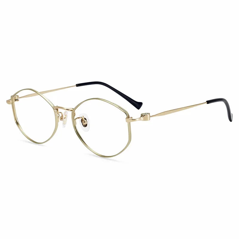 Stylish Aror Women's Full Rim Irregular Polygon Oval Titanium Eyeglasses Frame 14941 - Lightweight & Durable for Work, Reading & Fashion