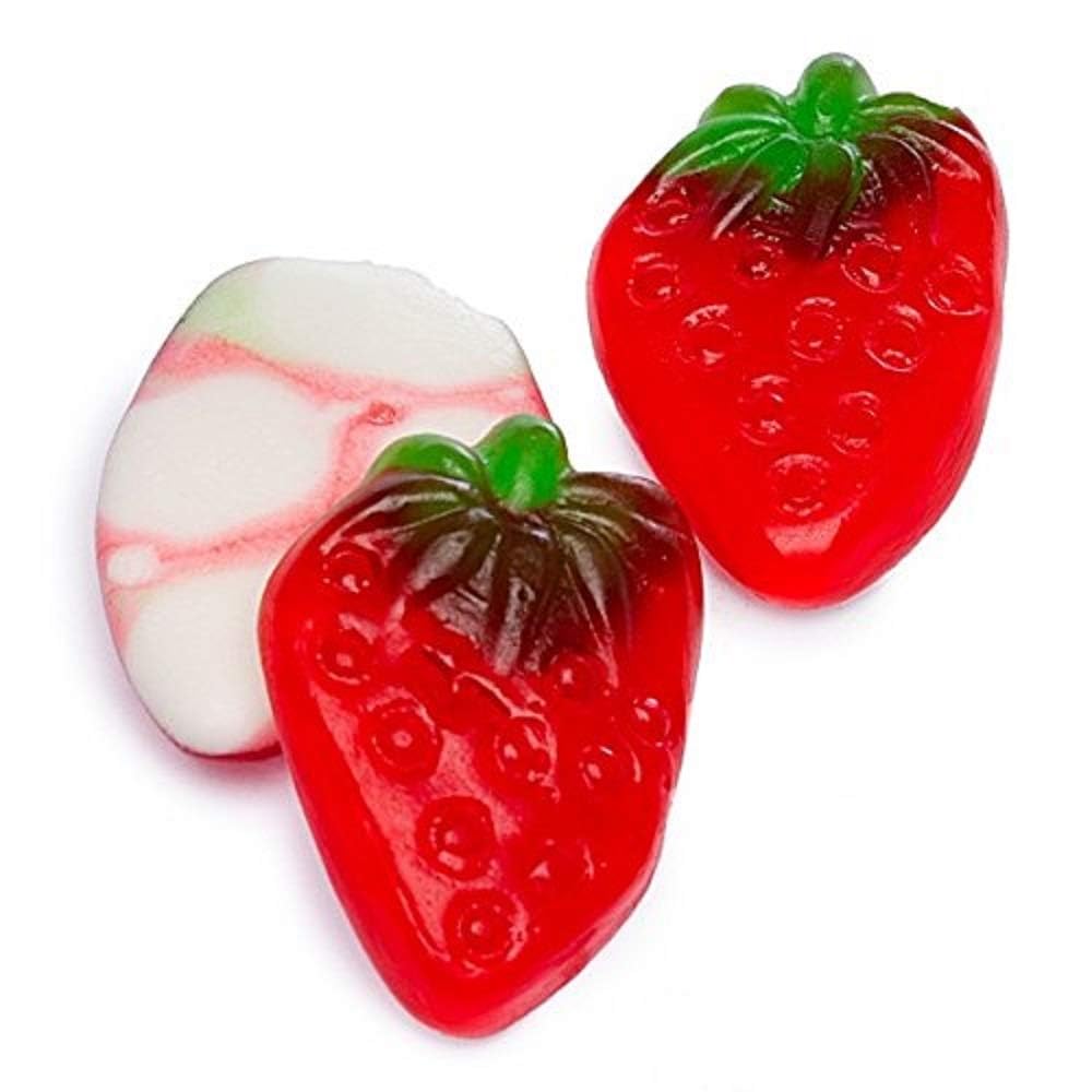 Bulk Strawberry Gummy Candy with Cream - 4.4 Pound Gourmet Gummi Strawberries | Perfect for Party Favors, Movie Snacks & Dessert Toppings