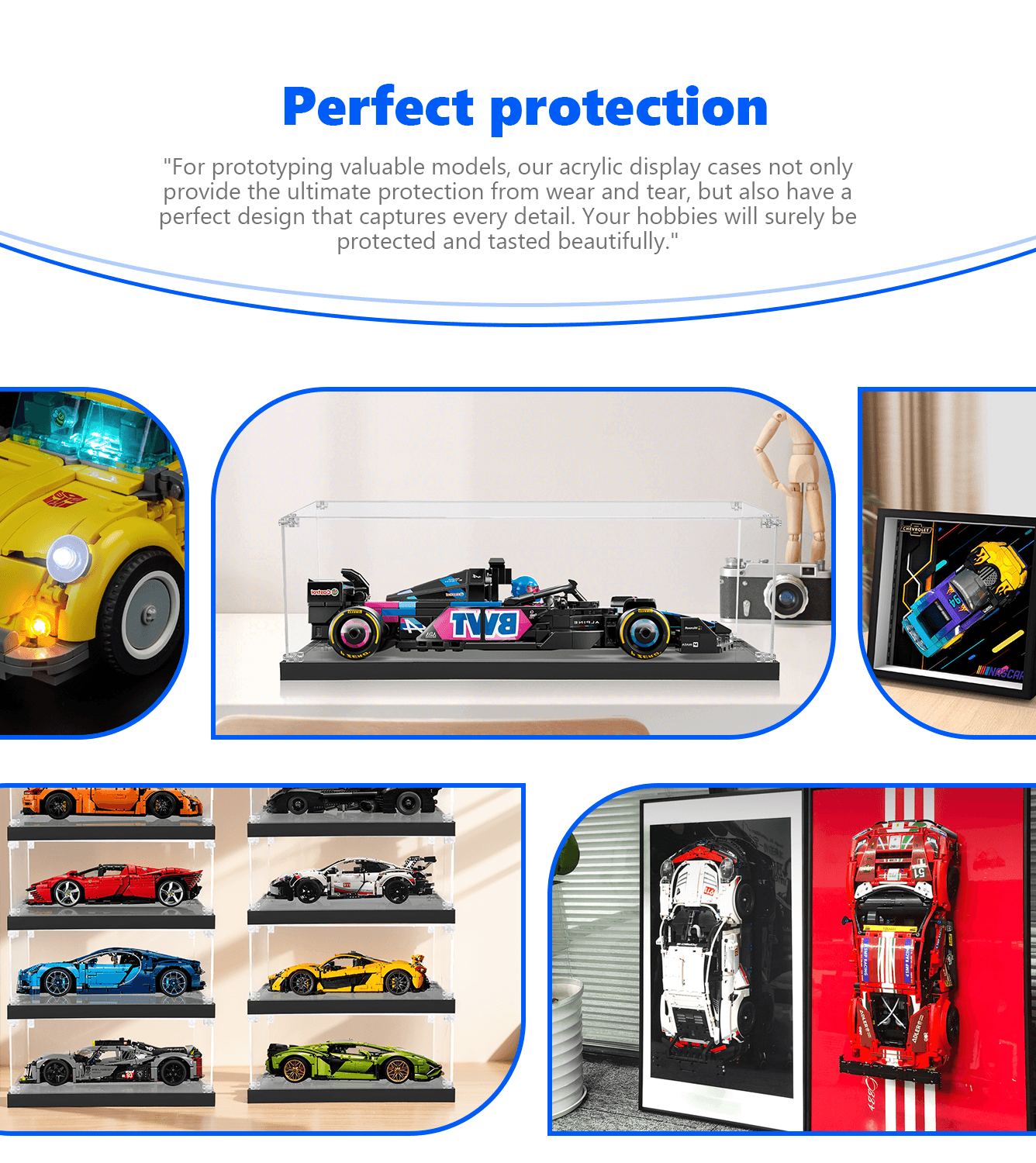 LEGO BWT Alpine F1 A524 (1:32 Scale) Display Case - Protective Showcase for Model 77248 - Perfect for Collectors & Home Decor
