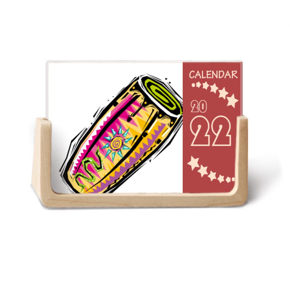Vibrant Mexican Culture Themed 2022 Desk Calendar - 12 Month Planner with Colorful Instrument Designs | Perfect for Office, Home Decor & Gift Giving