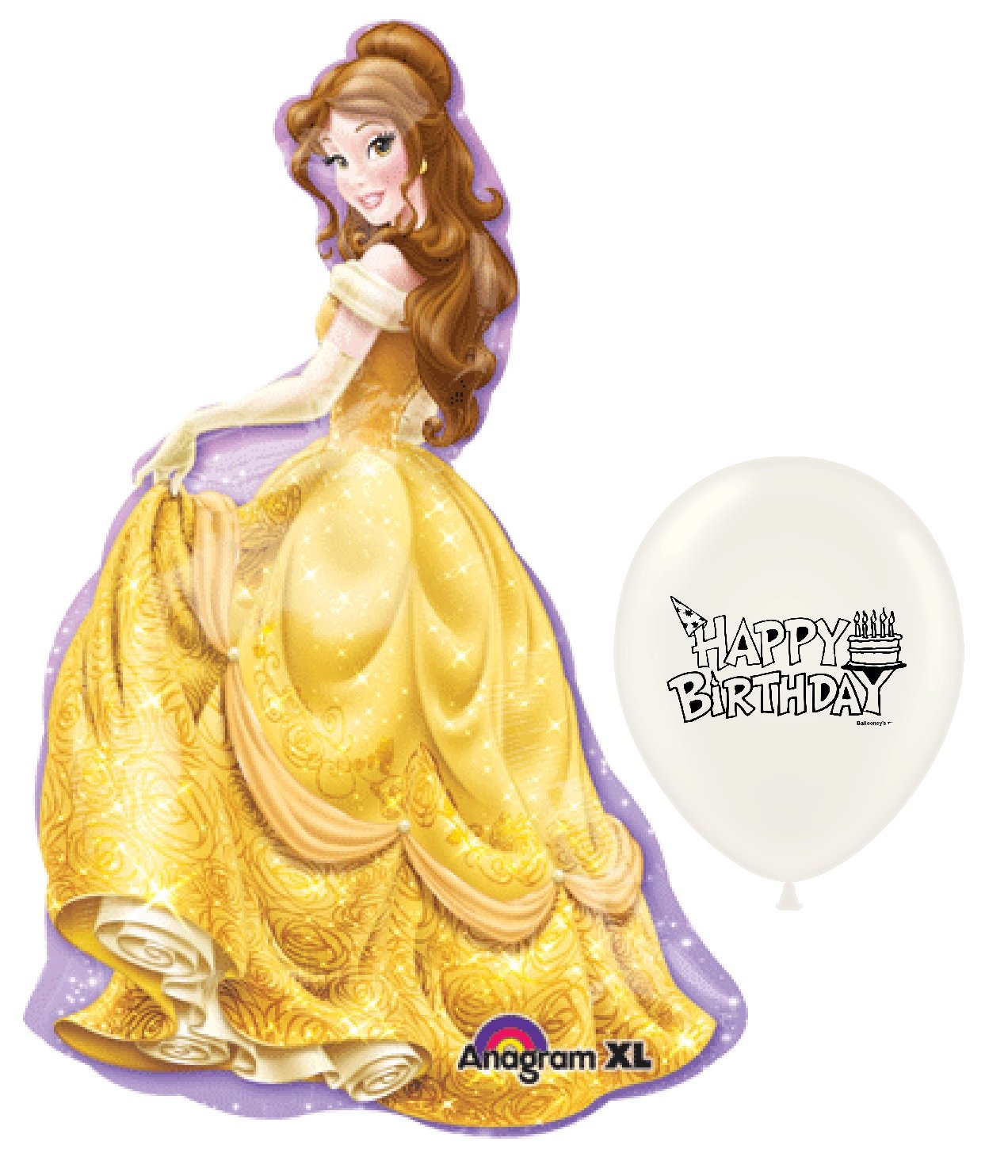 Disney Princess Belle Beauty and The Beast 39-Inch Super Shape Balloon for Birthday Parties, Baby Showers, and Disney Themed Events