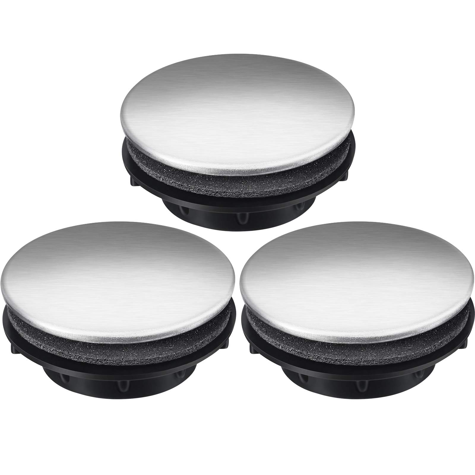 Stainless Steel Sink Tap Hole Cover - 3 Pack (0.55 Inch Height) for Kitchen Faucet - Perfect for Sealing Unused Sink Holes, Preventing Water Splashes and Debris