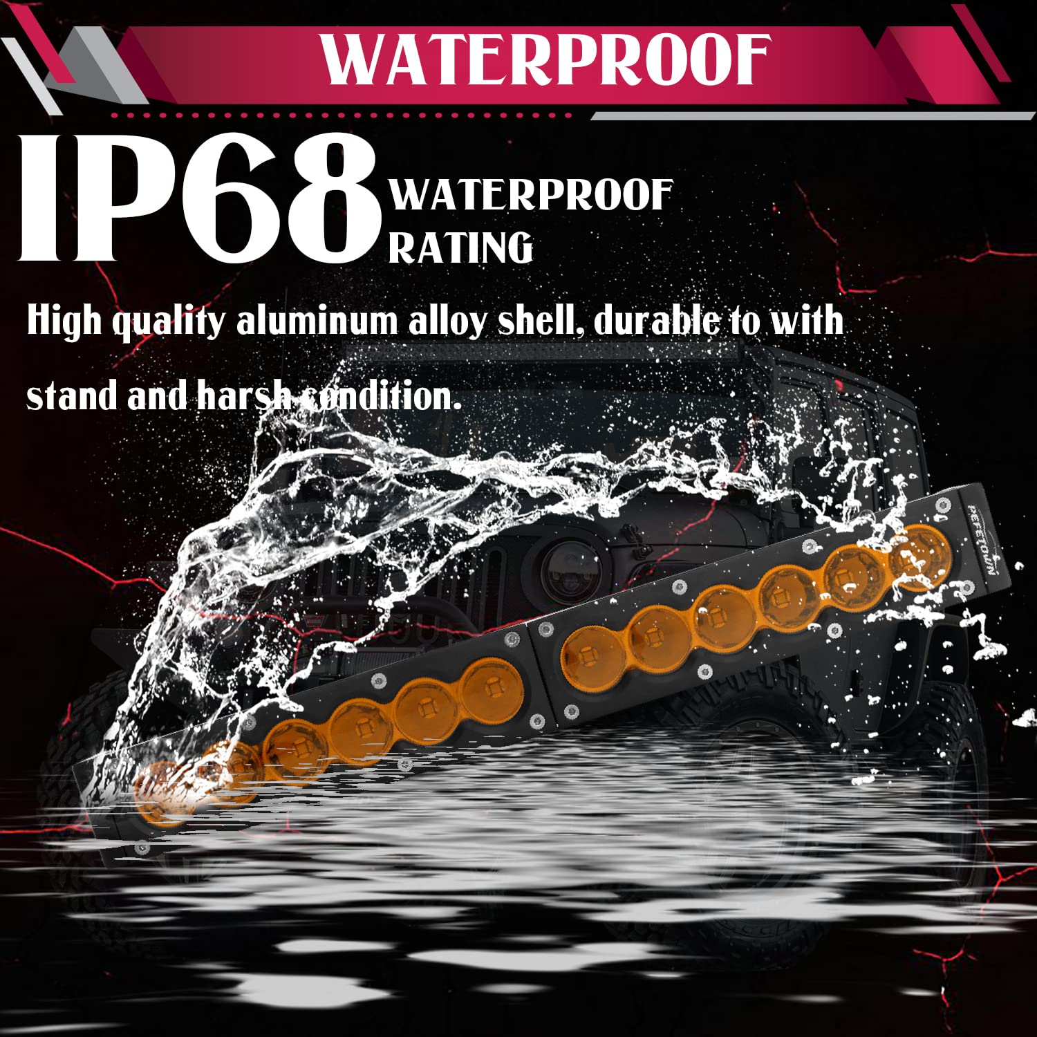 Ultra-Thin 7-Inch 30W Single Row LED Light Bar - 2PCS Super Bright Amber Yellow Spot Driving Fog Lights for Off-Road Vehicles (Jeep, Truck, ATV, UTV, SUV, 4WD) - Perfect for Night Driving & Outdoor Adventures