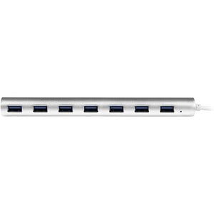 7-Port USB 3.0 Hub with Built-in Cable - Aluminum USB Hub for MacBook Pro/Air, Laptop, PC - Compact & Lightweight Design with Power Adapter - Perfect for Home Office, Gaming & Travel Accessories