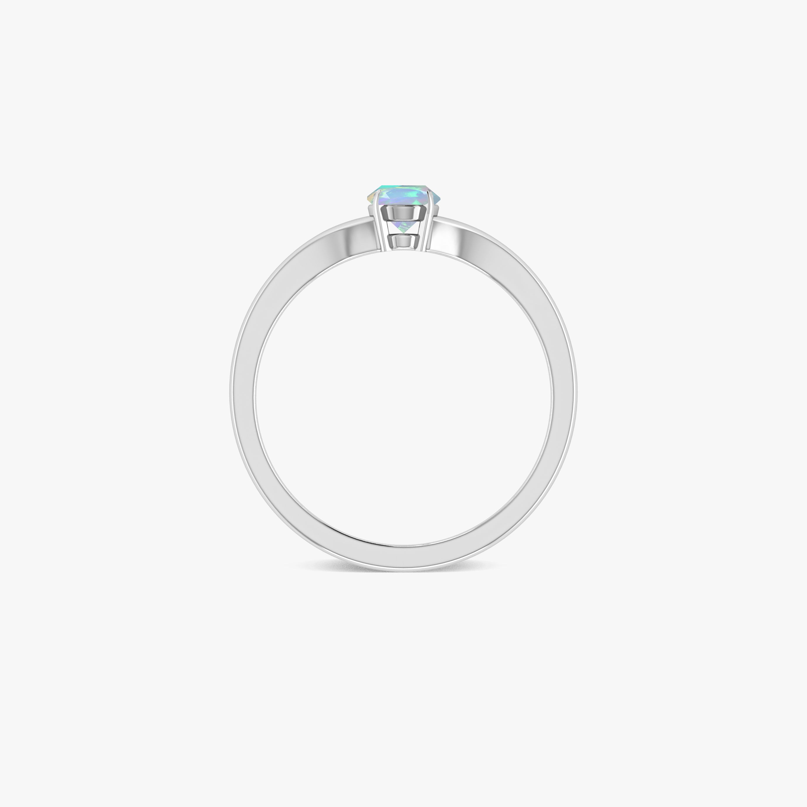 Natural Fire Oval Faceted Opal Ring for Women - Genuine Australian Opal Jewelry - Elegant Birthstone Gift for Mother, Wife, Girlfriend - Perfect for Weddings, Anniversaries & Special Occasions