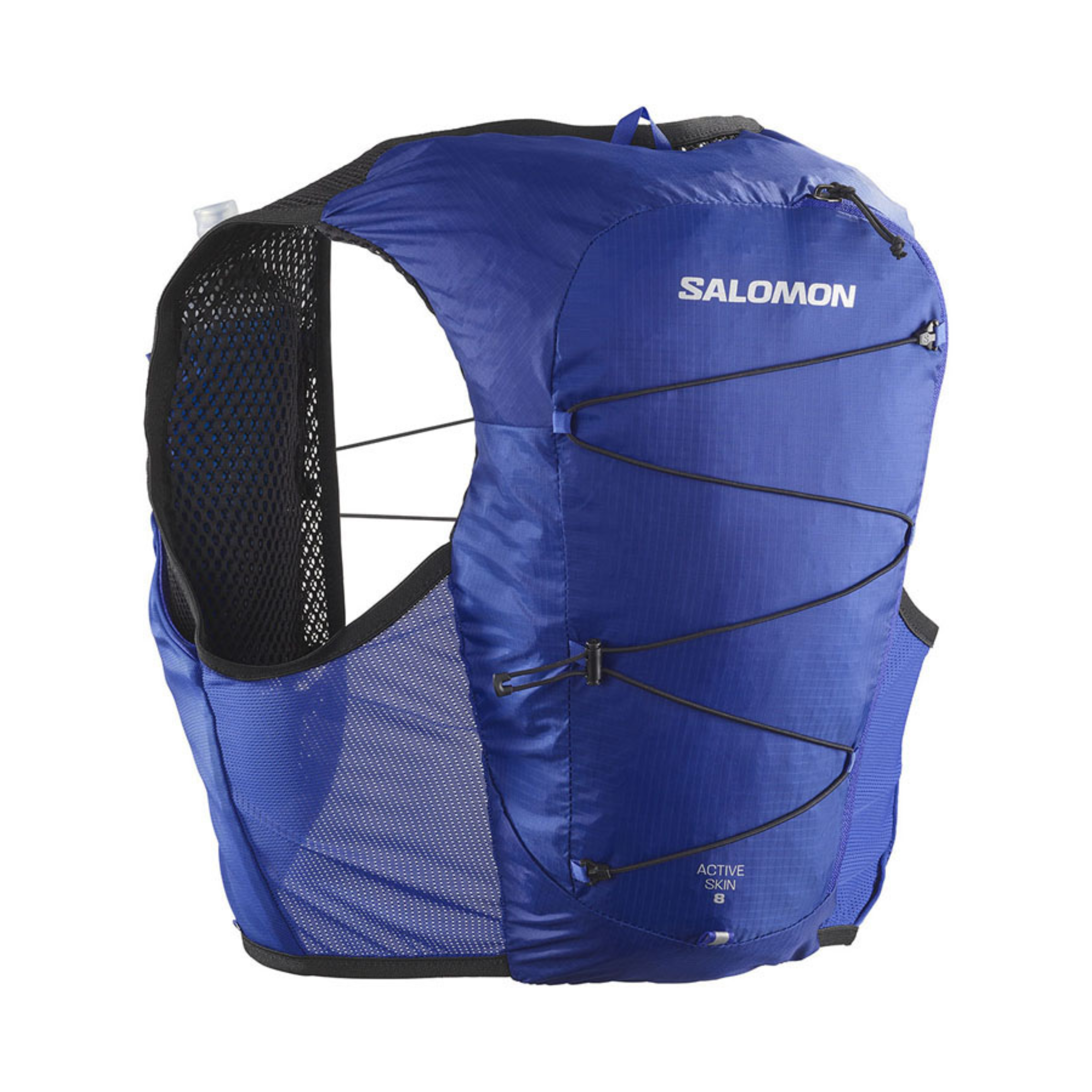 Salomon Active Skin 8 Hydration Vest Set - Lightweight Running Pack for Trail Runners & Hikers (Black) - Perfect for Long Distance Running, Marathon Training & Outdoor Adventures