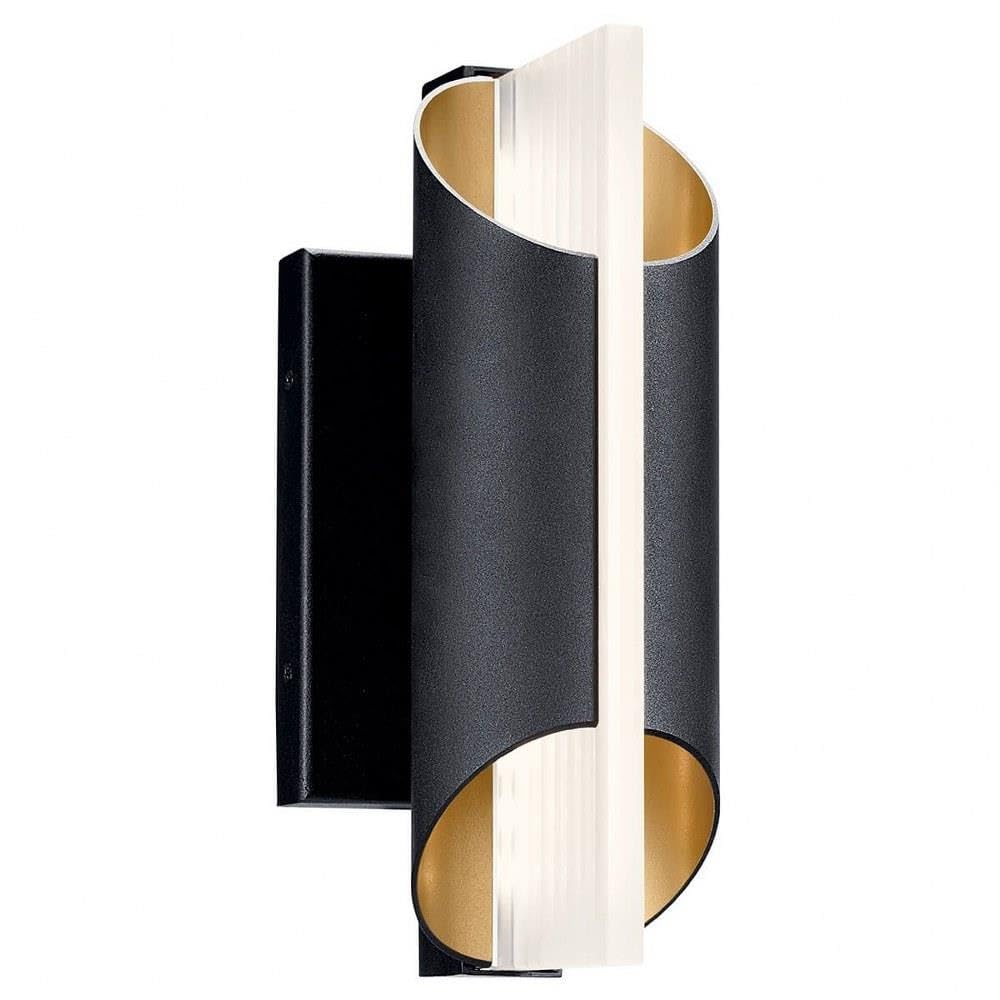 Kichler 59076BKTLED Astalis Outdoor Wall Light - Textured Black Finish, Weatherproof LED Exterior Sconce for Porch, Patio, Garden & Entryway Lighting