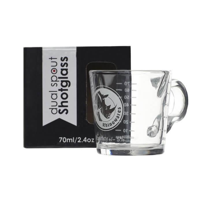Rhinowares Coffee Shot Glass with Double Spout - Perfect for Espresso Tasting, Latte Art & Home Barista Use