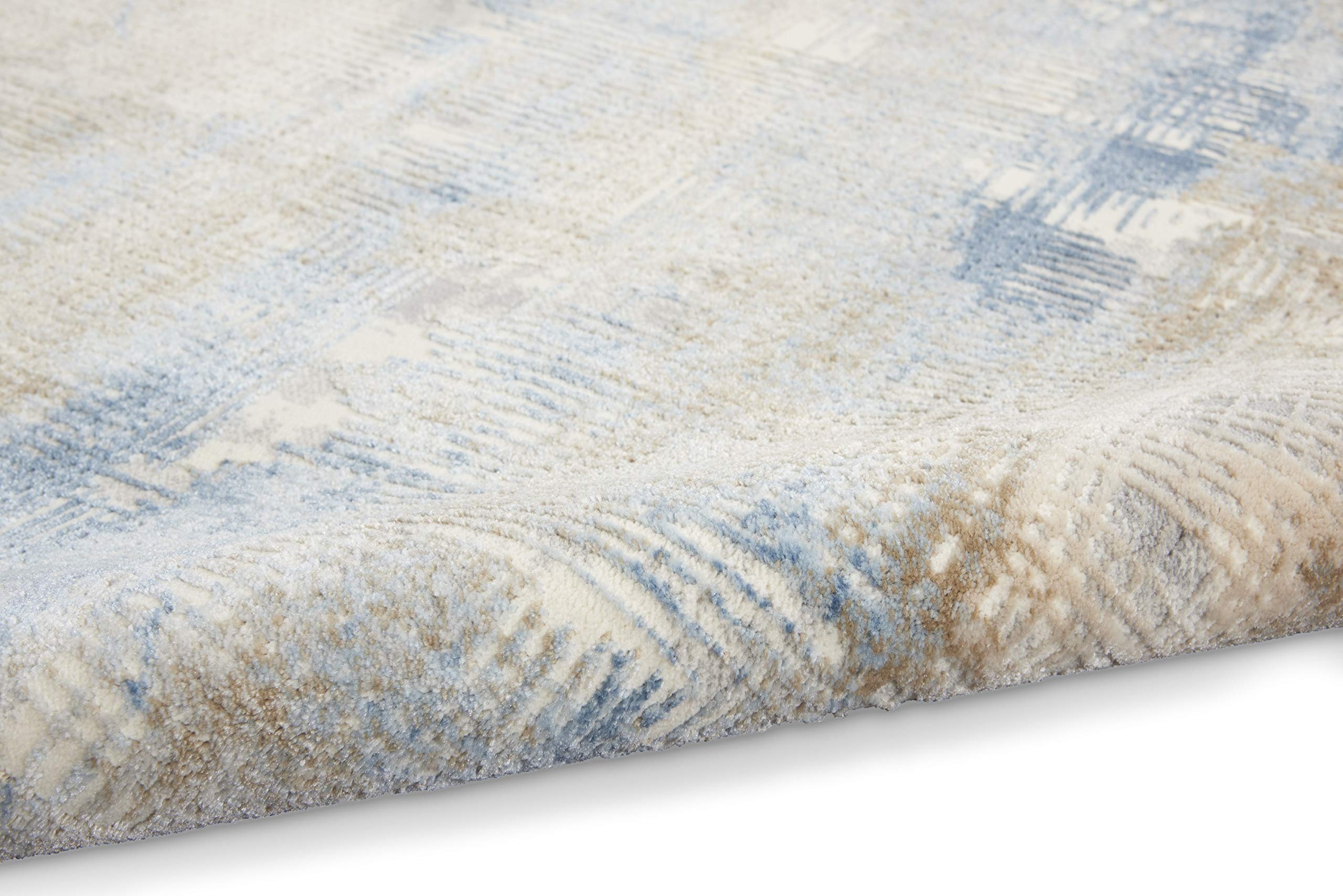 Calvin Klein Rush Blue/Beige 8' x 10' Modern Abstract Area Rug | Non-Shedding & Easy Cleaning | Perfect for Bedroom, Living Room, Dining Room & Kitchen Decor | Soft & Durable Floor Covering for Home & Office