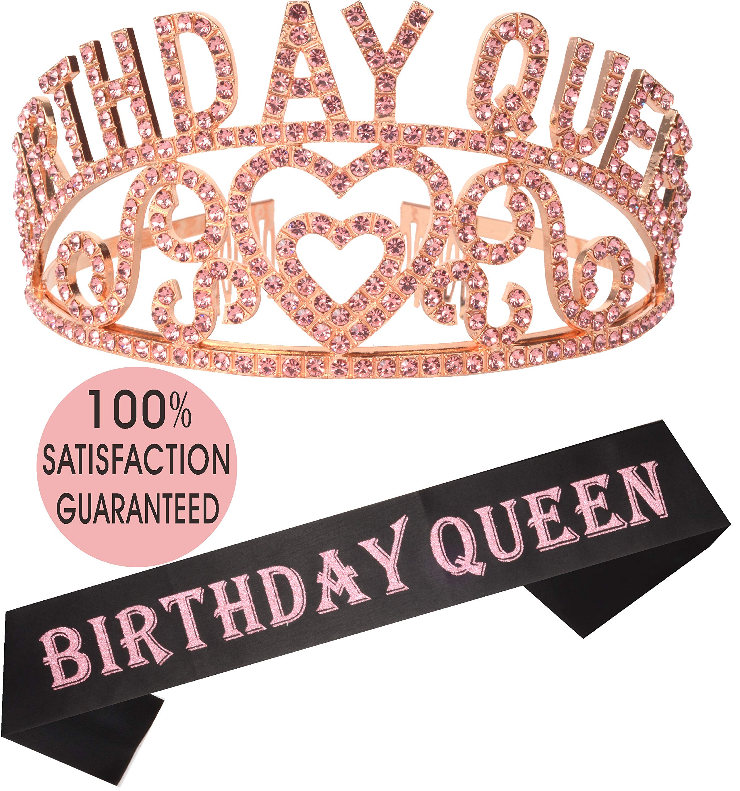 Birthday Party Decorations Set - Birthday Queen Sash & Tiara, Birthday Girl Headband & Accessories - Perfect for 13th, 16th, 21st, 30th, 35th Birthday Celebrations - Great for Birthday Parties, Sweet 16, Milestone Birthdays & Special Occasions