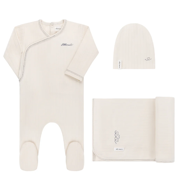 ELY & CO Baby Cotton 3-Piece Footie Set for Newborns & Infants (1M-6M) - Soft & Comfortable Sleepwear for Boys & Girls - Perfect for Nursery, Playtime & Photo Shoots
