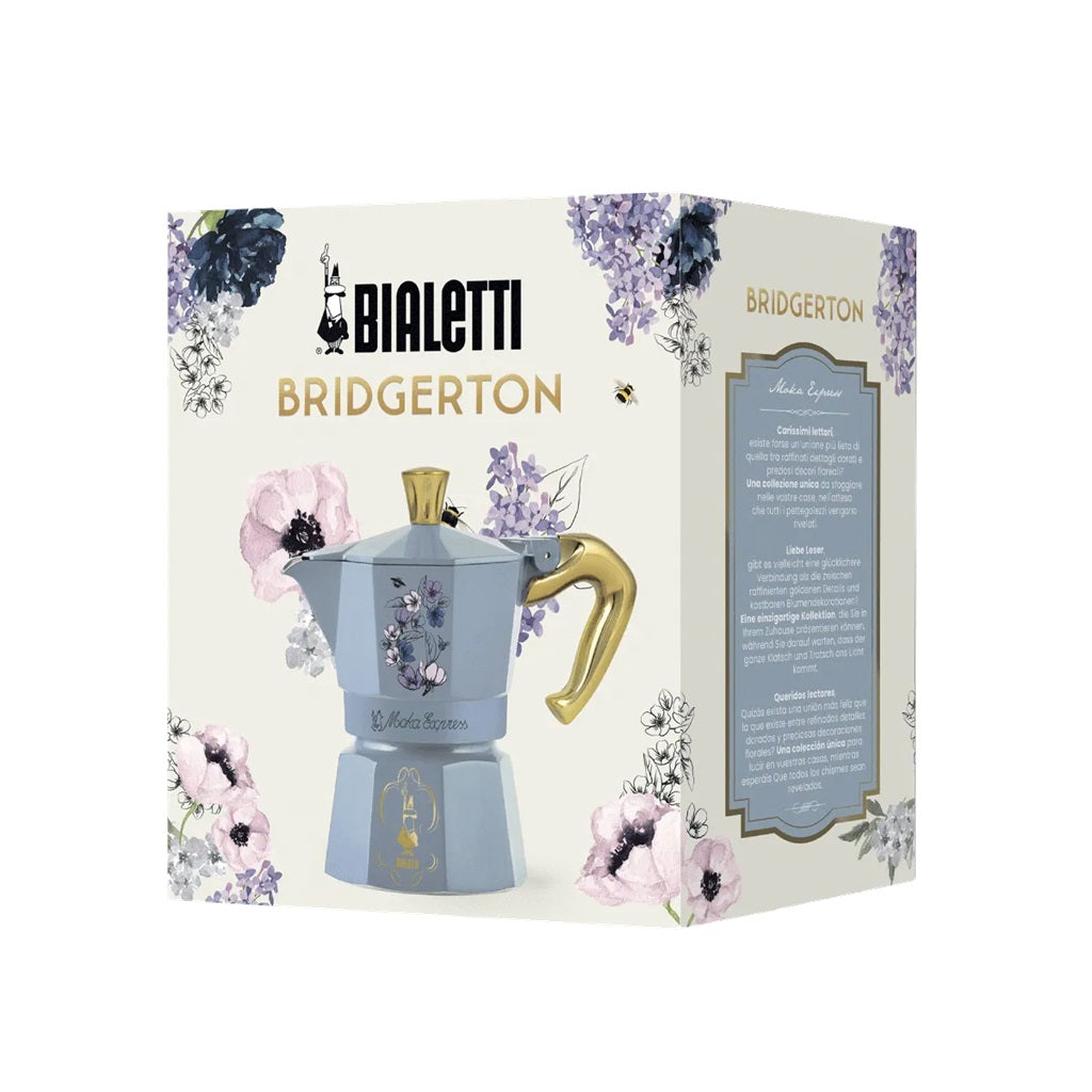 Bialetti Bridgerton Moka Express 3 Cup Stovetop Espresso Maker - Italian Coffee Maker for Home & Office - Perfect for Espresso Lovers & Bridgerton Fans