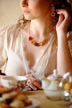 Laliblue Delicate Butter Cookies Necklace - Elegant Food Jewelry for Women - Perfect for Parties, Gifts & Everyday Fashion Accessories